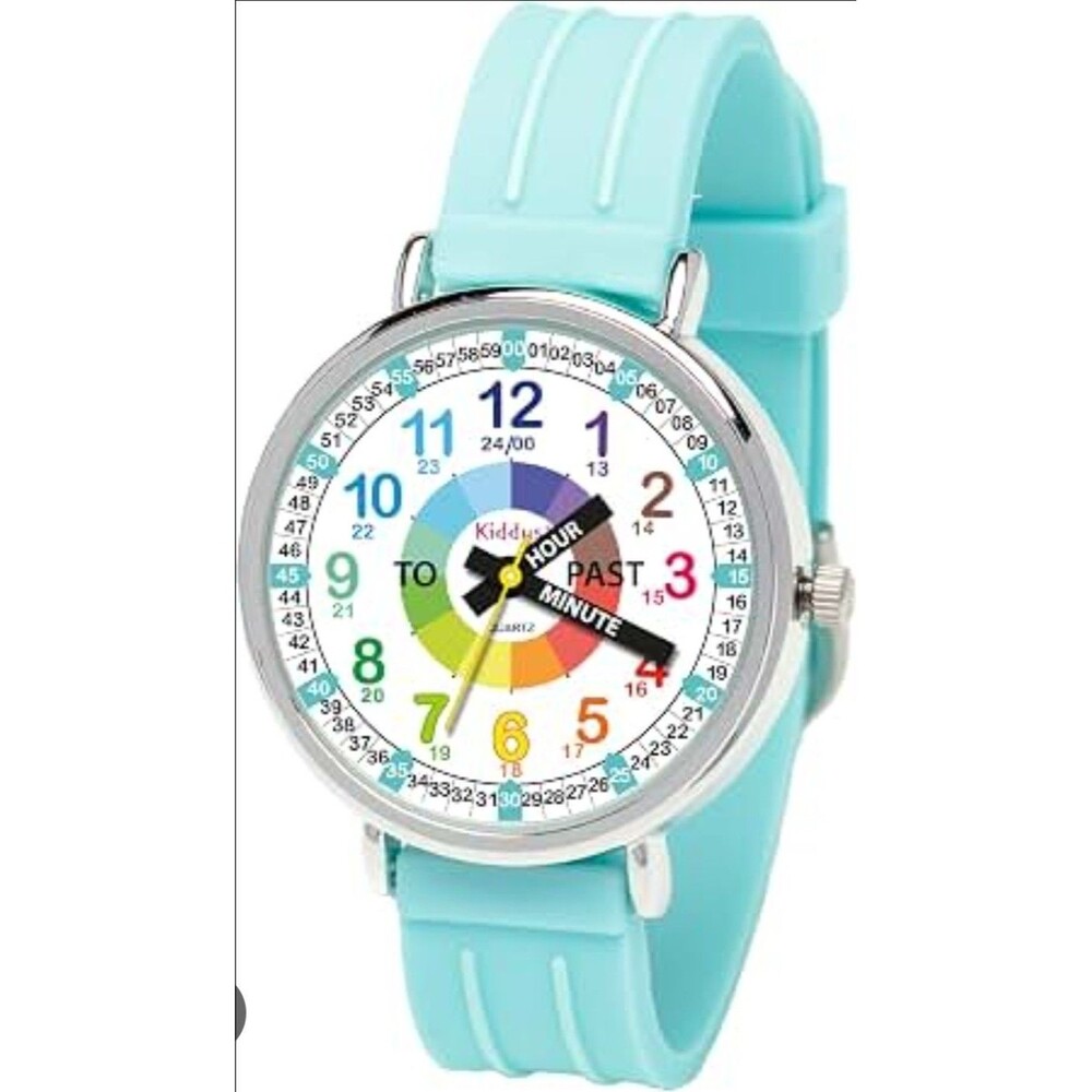 Kiddus Easy Learning Kids Watch Blue Time Teacher Analog Quartz New Educational